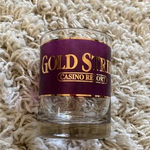 Vintage Gold Strike Casino Collectors Glass Cup